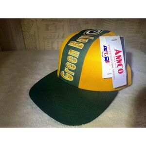 Vintage Green Bay Packers ANNCO Hat NWT Deadstock Adjustible Yellow/Green